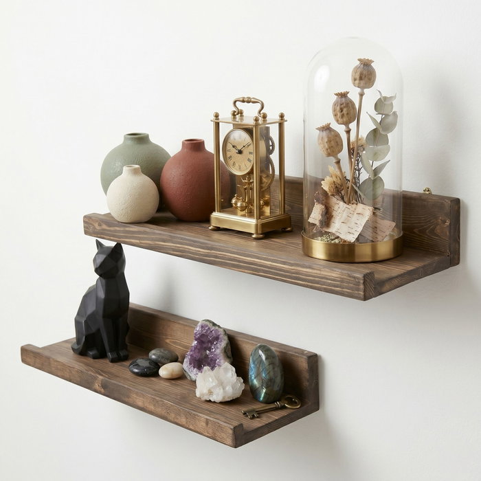 Hanah Home Raf308 Estantería Decorativa de Madera Maciza de 60 cm Hanah Home Raf308 Estantería Decorativa de Madera Maciza de 60 cm